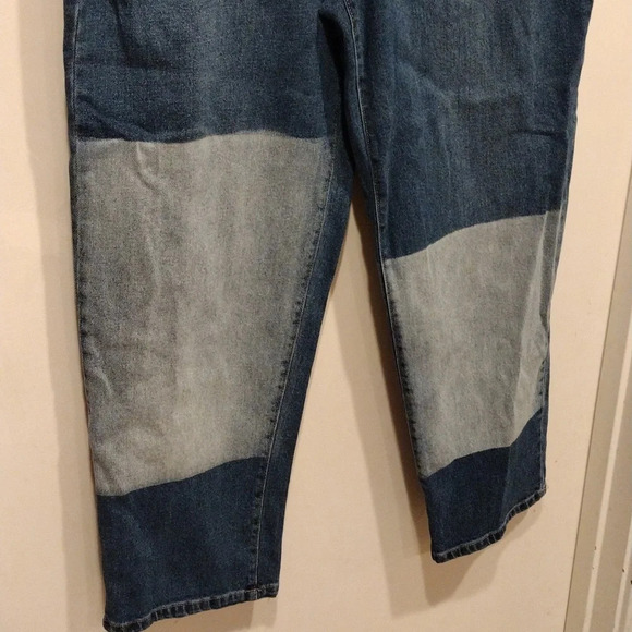NWT Style & Co Shadow Wash Color Block Ankle Mom Jeans Sz 10-Casual Y2K Loose - Picture 4 of 8